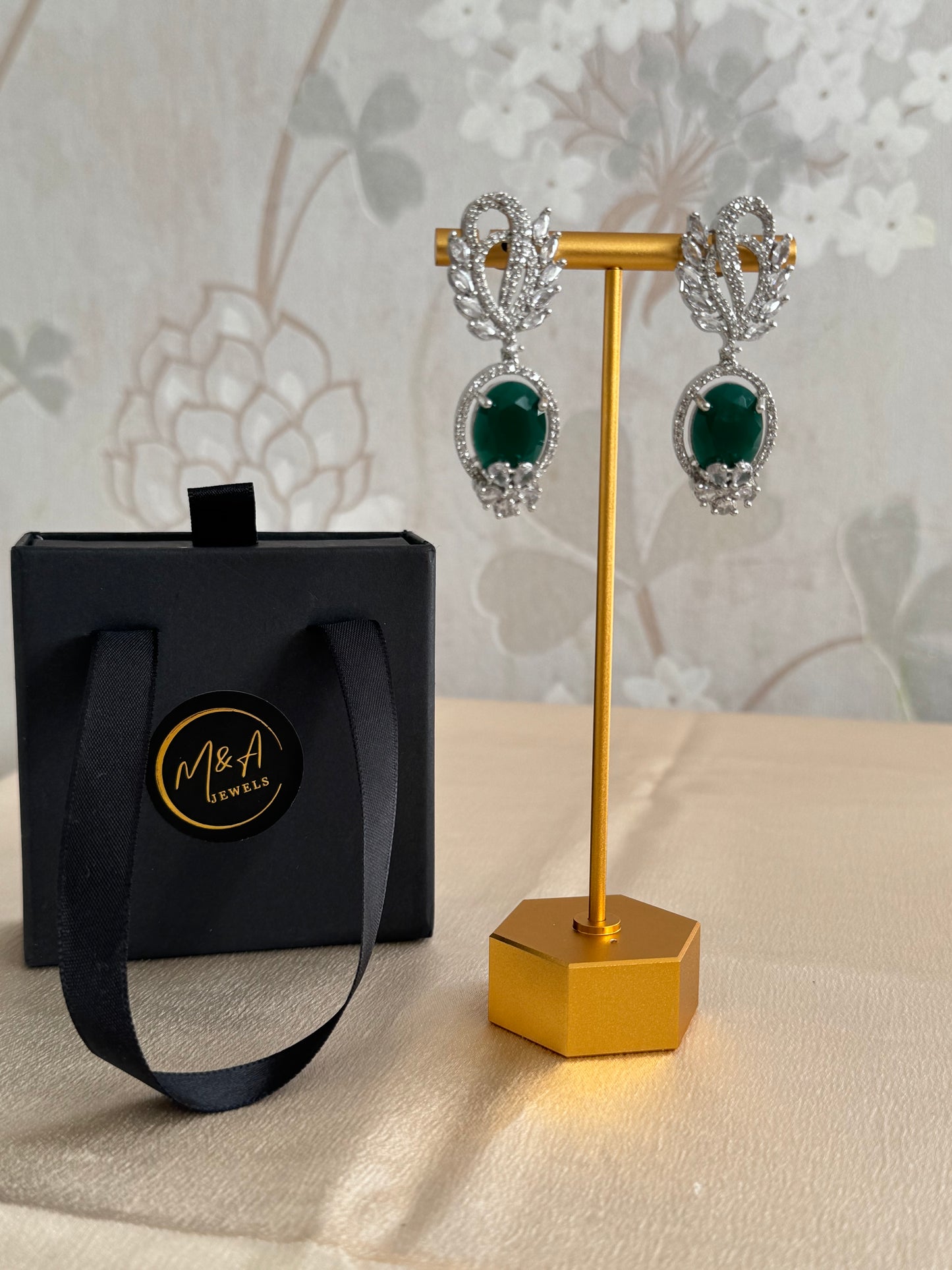 Zainab Earrings : Premium quality cubic zirconia earrings