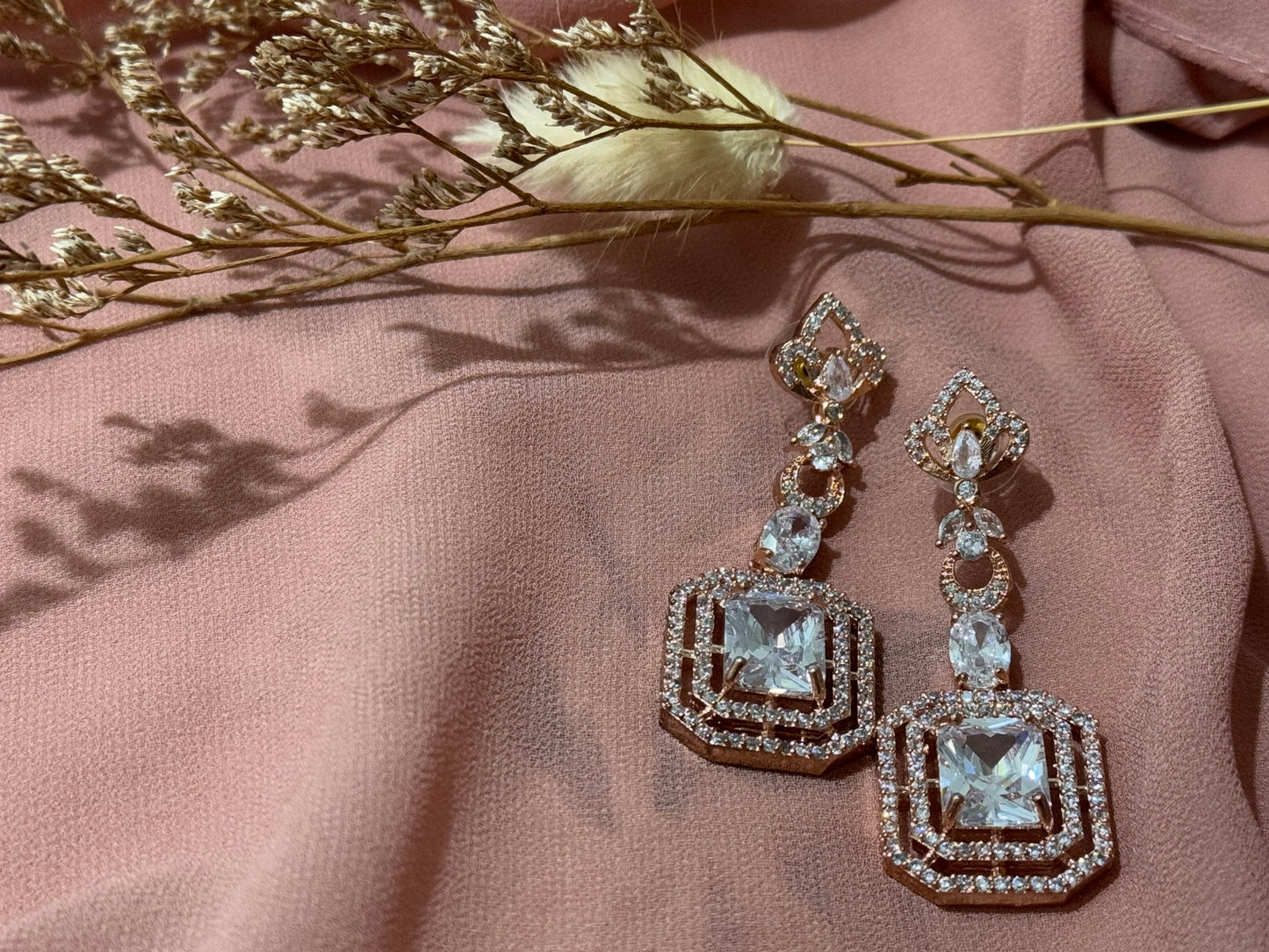 Rose gold Statement earrings