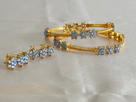 24k gold plated Bangles with matching earrings