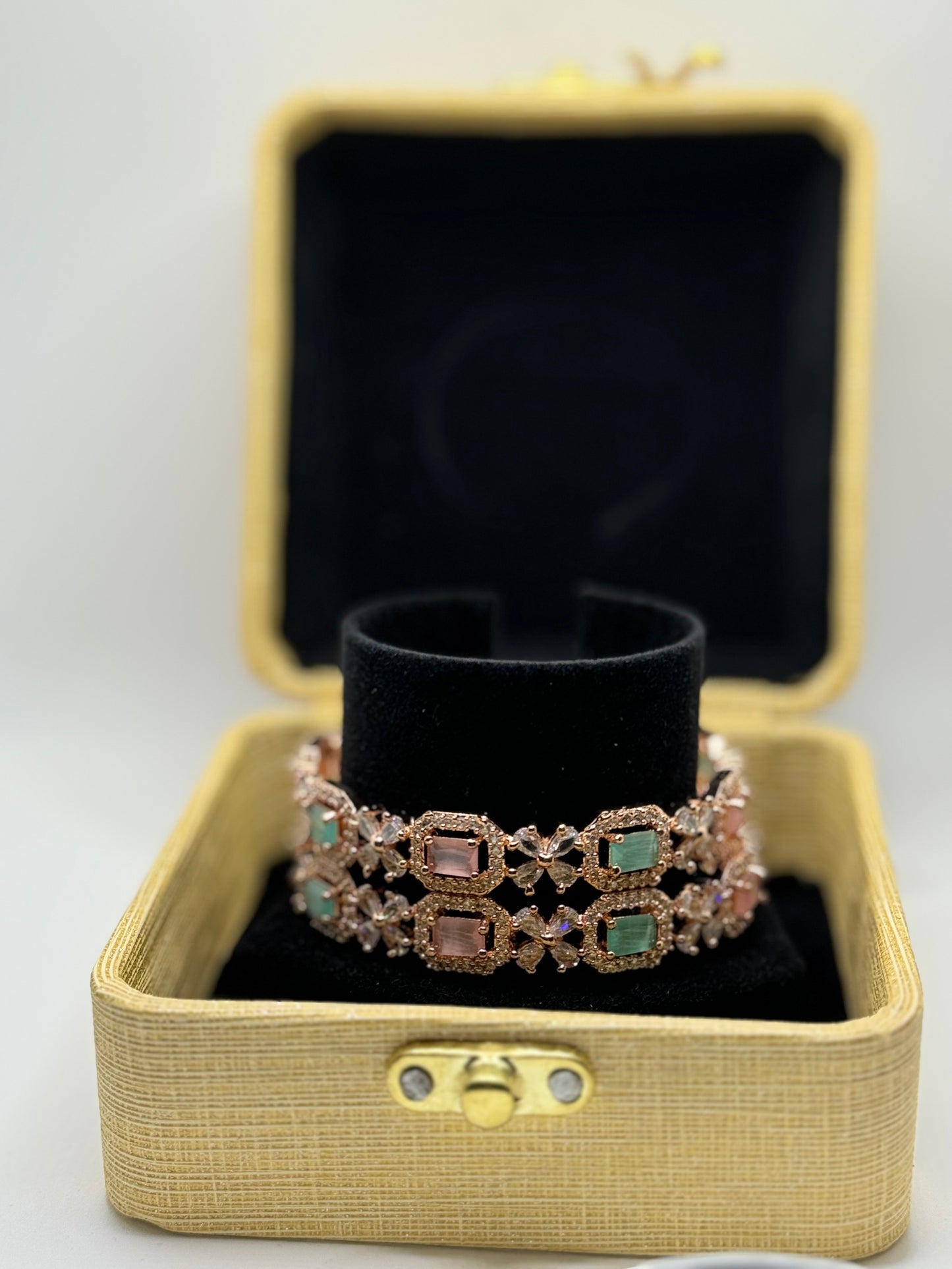 American Diamond Bangles, set of 2 cubic zirconia bangles, traditional indian bangles