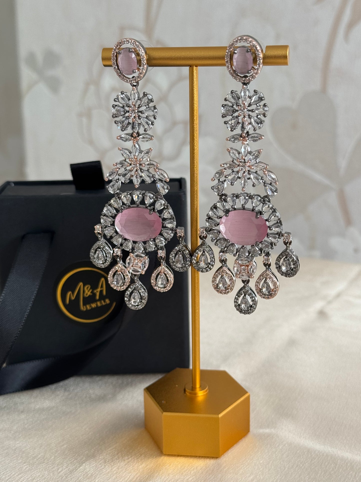 Tamana Earrings : Victorian Polish premium cubic zirconia earrings
