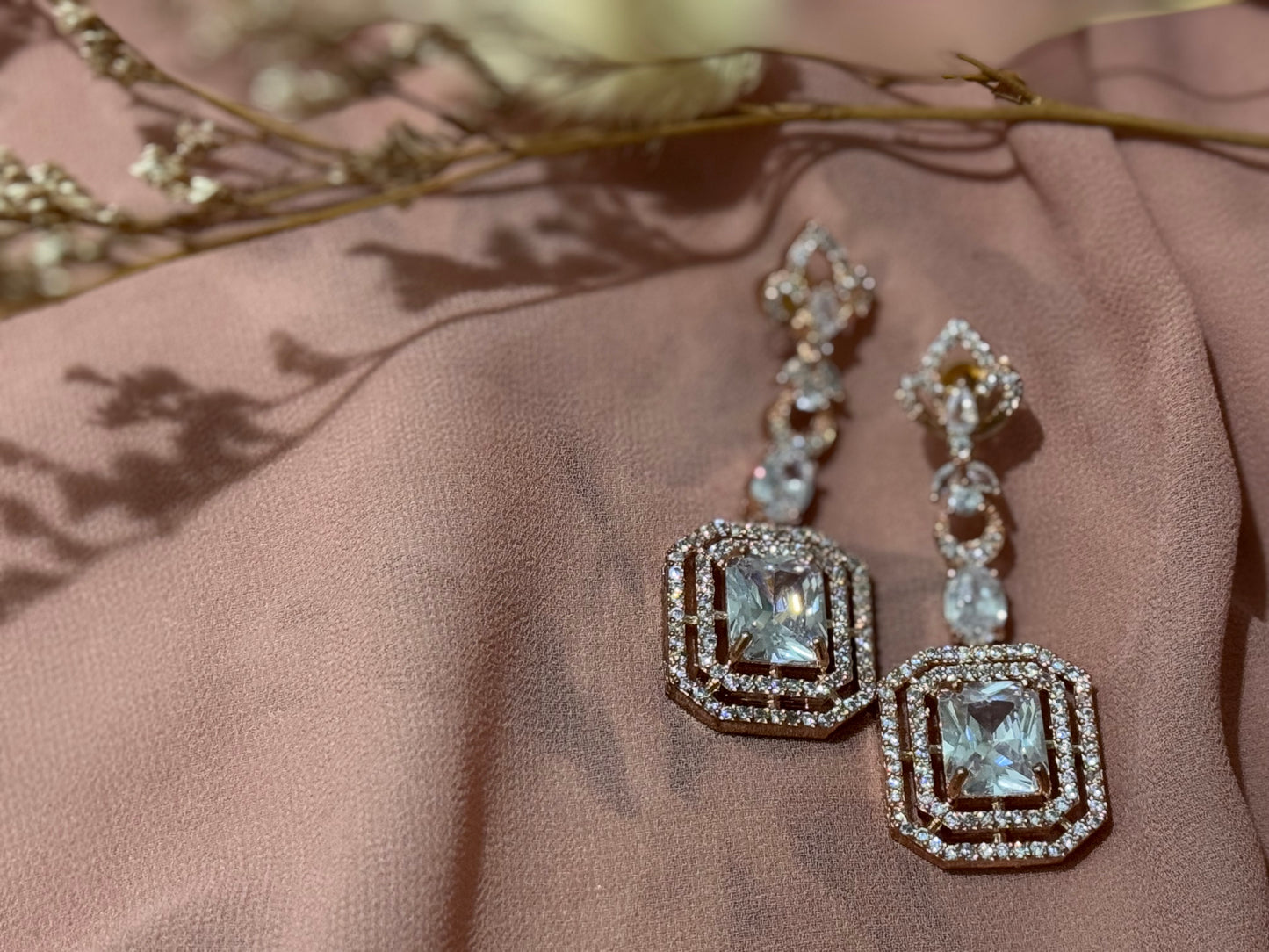 Rose gold Statement earrings