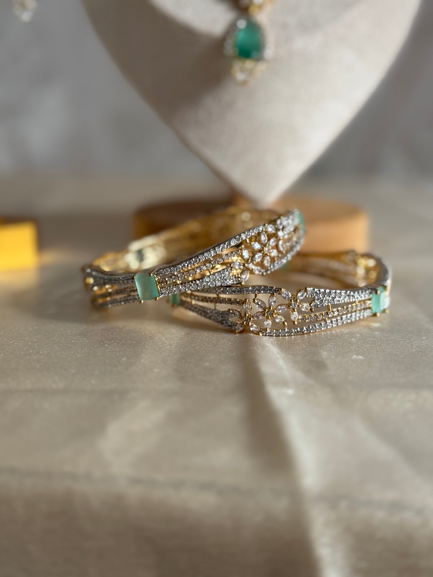 Elegant American Diamond Jewelry Set with Gold Polish | Traditional South Asian Ethnic Jewelry