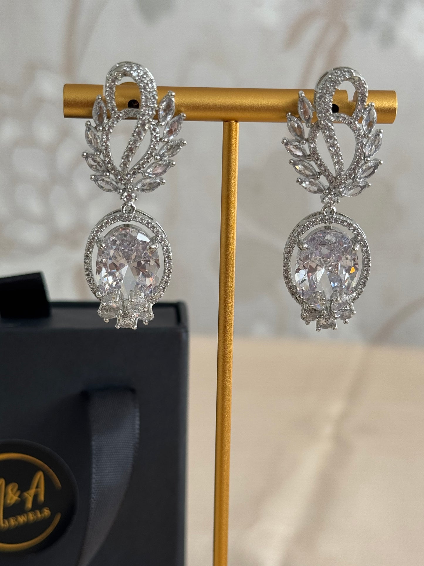 Zainab Earrings : Premium quality cubic zirconia earrings