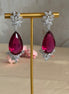 Statement Cubic zirconia Earrings | Ruby red