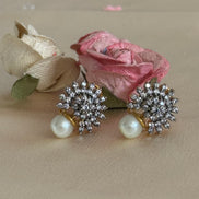 Cubic Zirconia Small Studs | Pearl Gold Plated