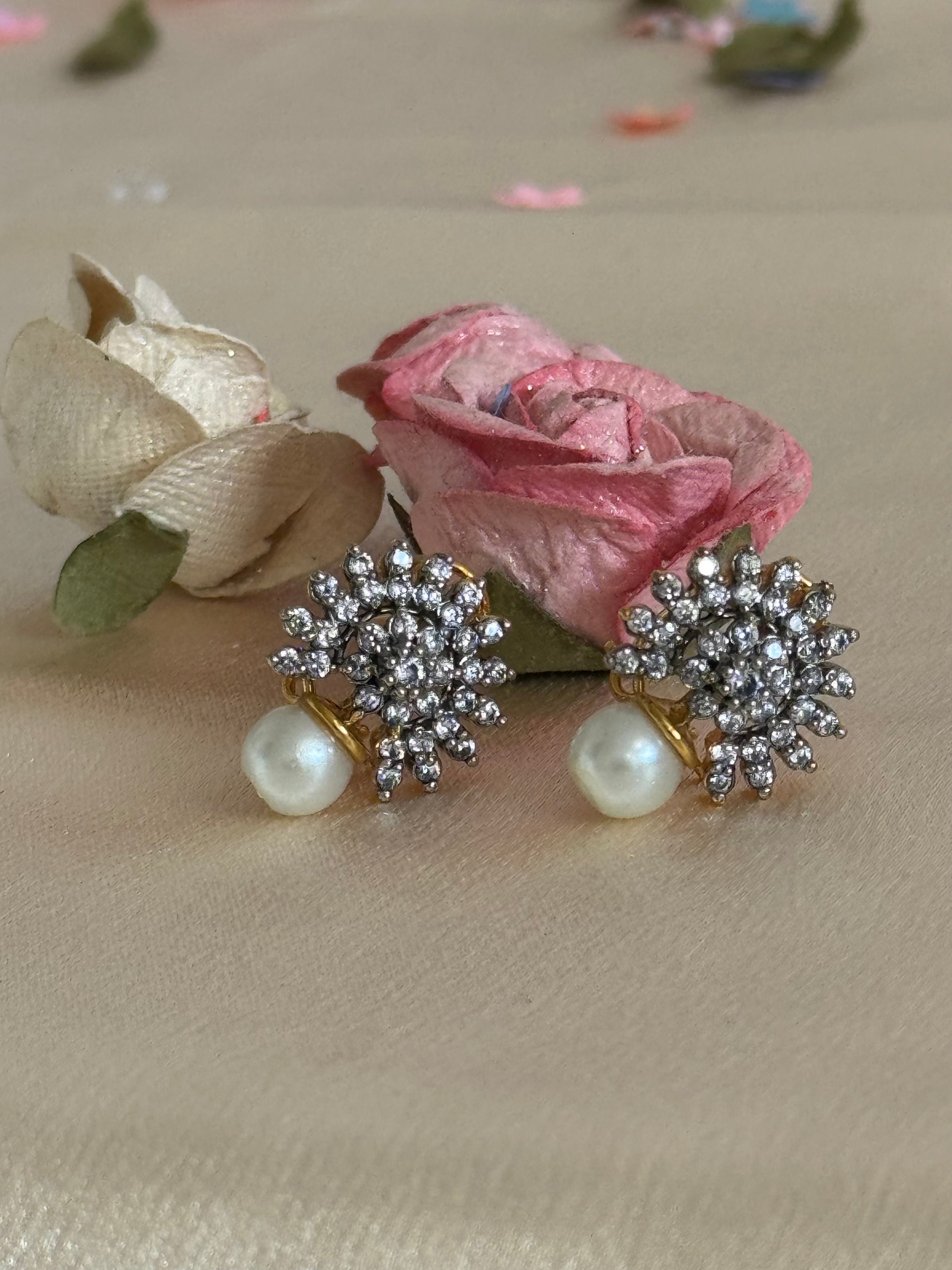 Cubic Zirconia Small Studs | Pearl Gold Plated