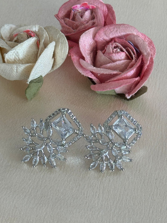 Cubic Zirconia Studs | Silver plated