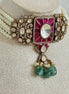Moissanite and pearl choker set| Traditional indian choker set