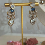 Mossainite and cubic zirconia indian ethnic party necklace set