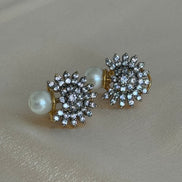 Cubic Zirconia Small Studs | Pearl Gold Plated