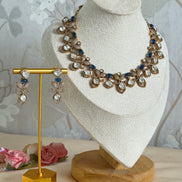 Mossainite and cubic zirconia indian ethnic party necklace set