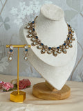 Mossainite and cubic zirconia indian ethnic party necklace set