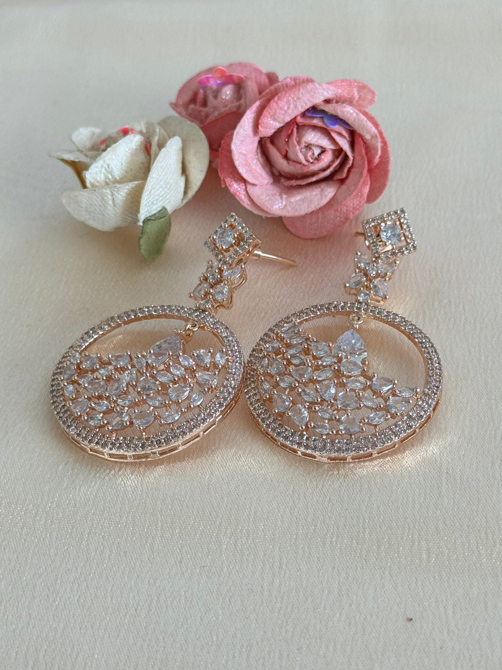 Cubic Zirconia Earrings | Rose Gold Plated