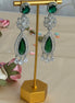 Cubic Zirconia Earrings | Emerald Green, Reverse stone