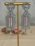 Stylish Cubic Zirconia Earrings | Pink and Silver