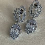 Zahra Earrings| Cubic Zirconia, Silver Plated