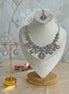 Engagement Bride, South asian cubic zirconia Necklace set | silver and pink