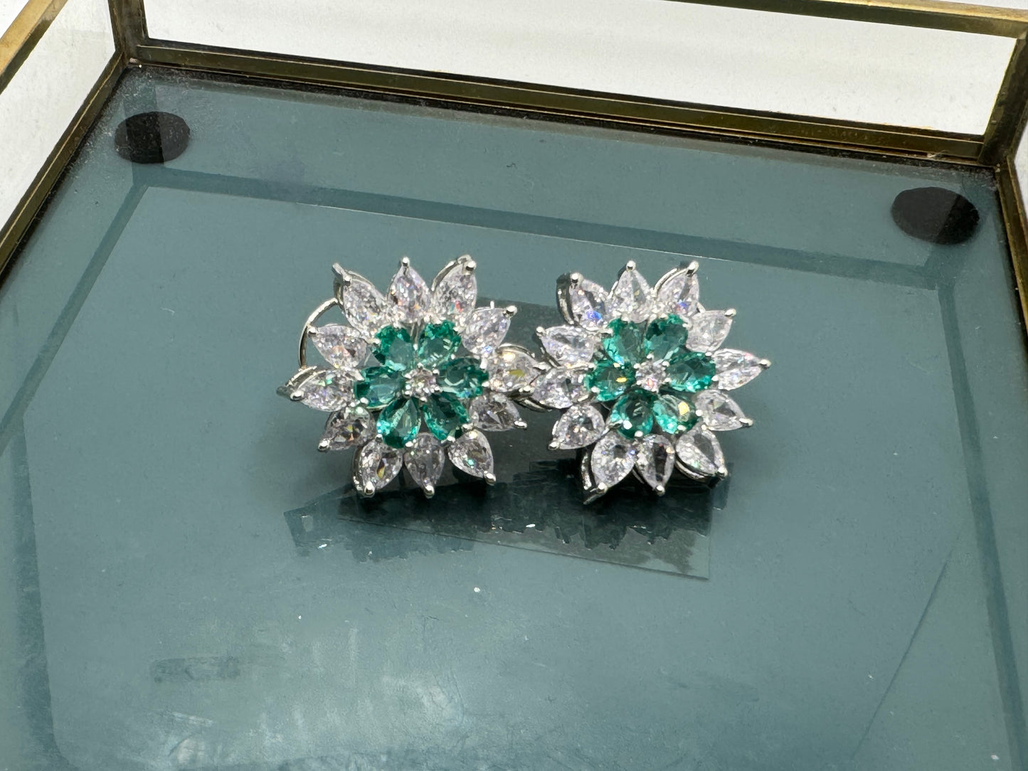 Floral Design Stylish American Diamond Studs