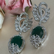 Zahra Earrings | Cubic Zirconia, Emerald Green