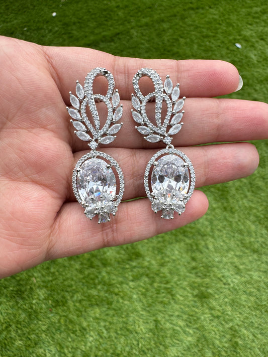 Aena Silver Plated Cubic Zirconia Earrings