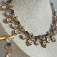 Mossainite and cubic zirconia indian ethnic party necklace set
