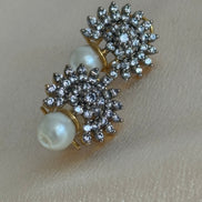 Cubic Zirconia Small Studs | Pearl Gold Plated