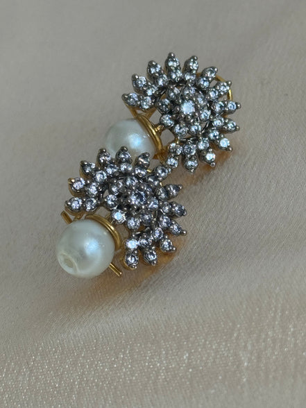 Cubic Zirconia Small Studs | Pearl Gold Plated