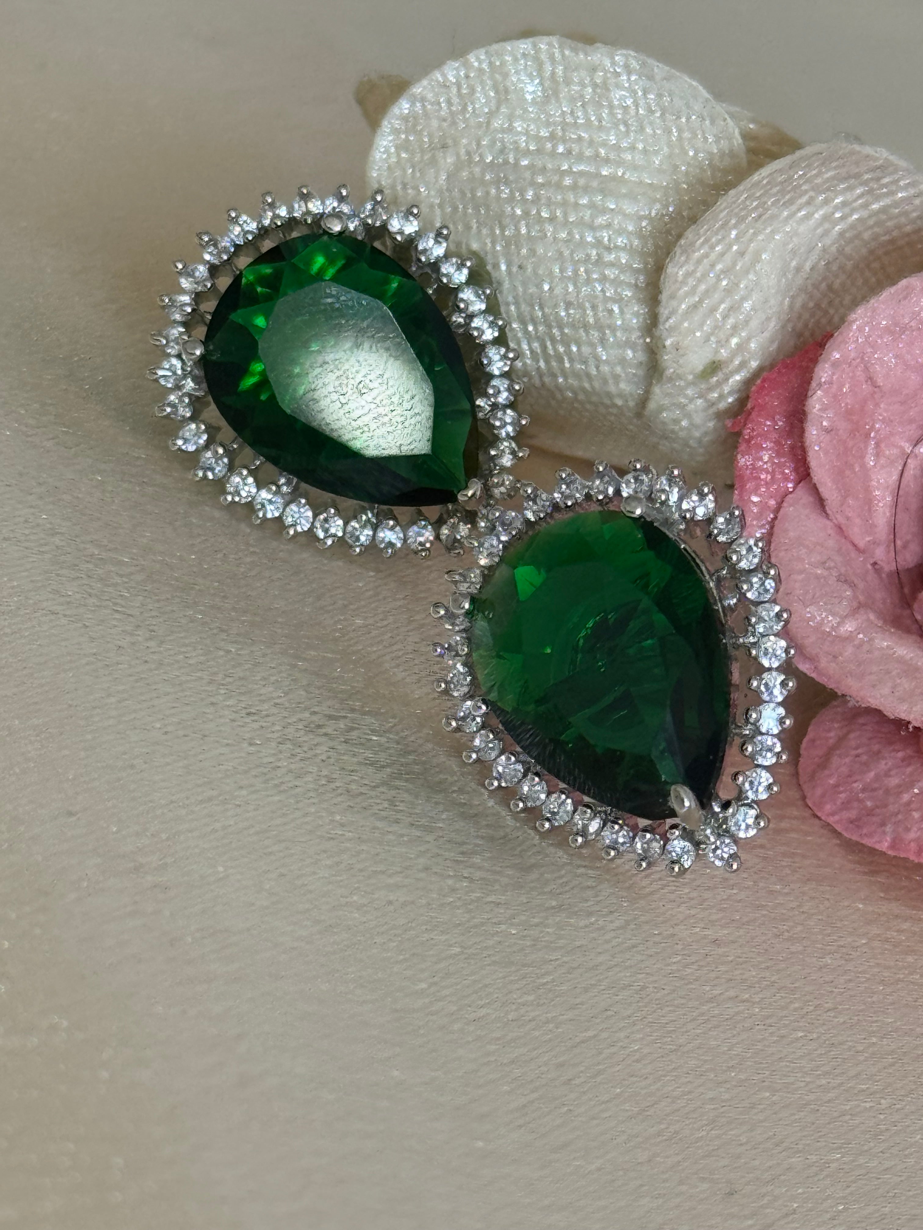 Cubic Zirconia Sruds | Emerald green