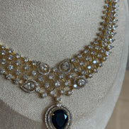 Premium cubic zirconia necklace set| Indian american diamond necklace