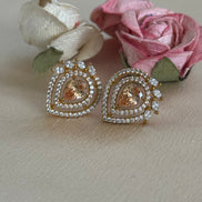 Cubic Zirconia Studs | Champagne
