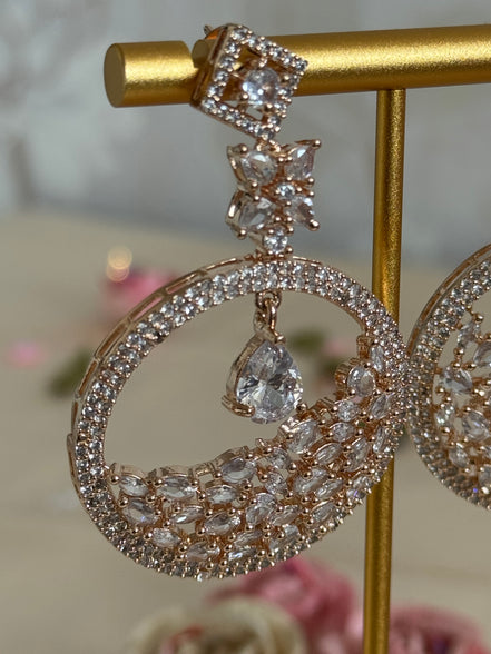 Cubic Zirconia Earrings | Rose Gold Plated