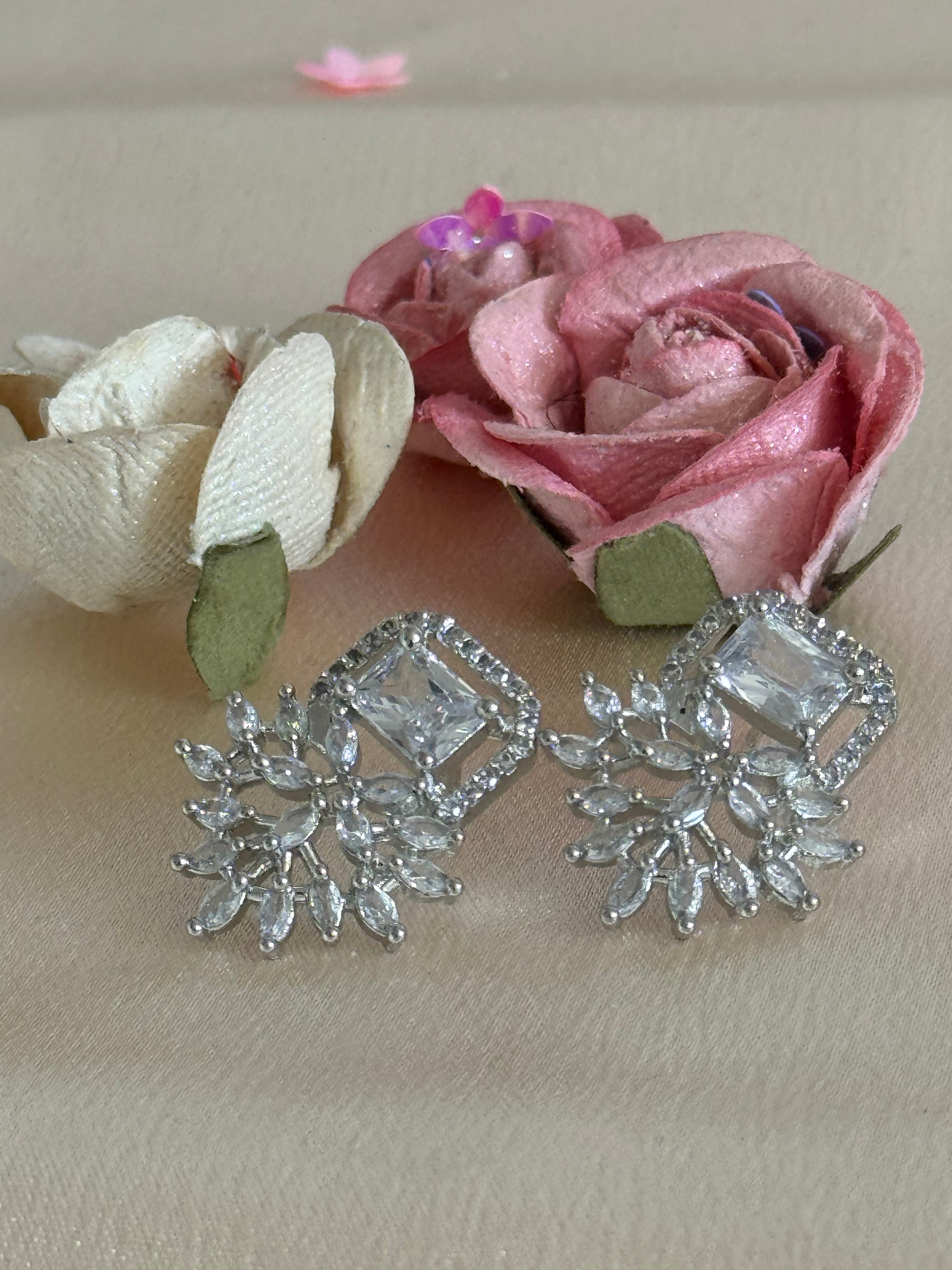 Cubic Zirconia Studs | Silver plated