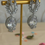 Zahra Earrings| Cubic Zirconia, Silver Plated
