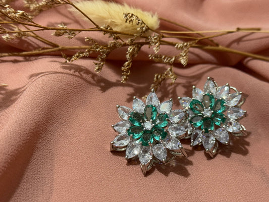 Floral Design Stylish American Diamond Studs