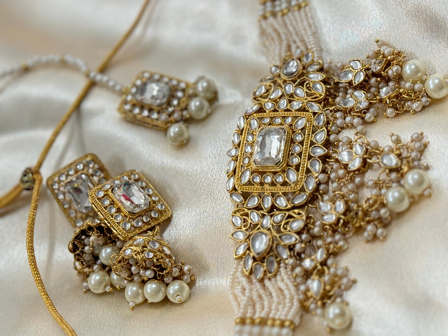 Kundan Choker set with matching timka