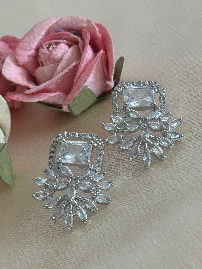 Cubic Zirconia Studs | Silver plated