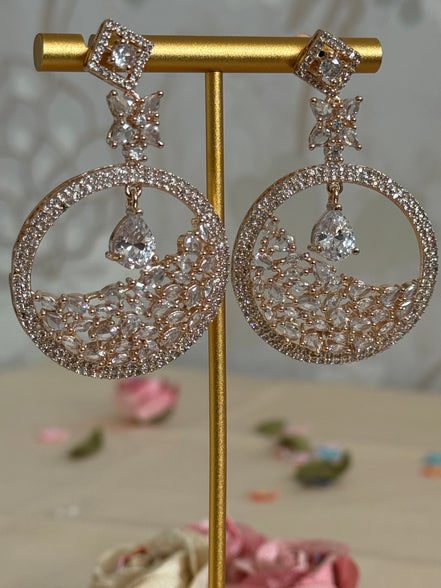 Cubic Zirconia Earrings | Rose Gold Plated