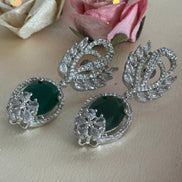 Zahra Earrings | Cubic Zirconia, Emerald Green