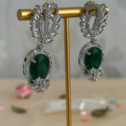Zahra Earrings | Cubic Zirconia, Emerald Green
