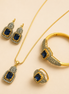 24k Gold Plated Cubic Zirconia Combo Locket Set with matching ring