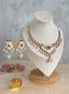 Mossainite Cubic Zirconia Necklace Set | Traditional South Asian Festive Necklace and earrings